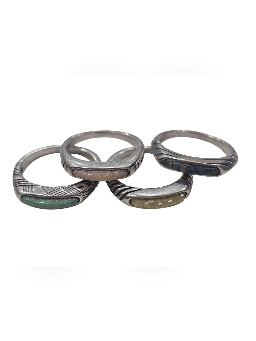 Carolyn Pollack Sterling Silver & Gemstone Stackable Rings Size 5